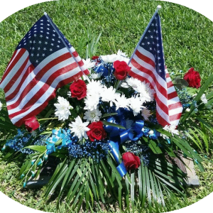 "Honoring Veterans Graveside Bouquet of Flowers"