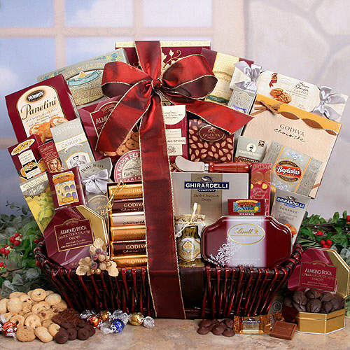 "Holiday Cheer Gourmet Food & Candy Gift Basket"