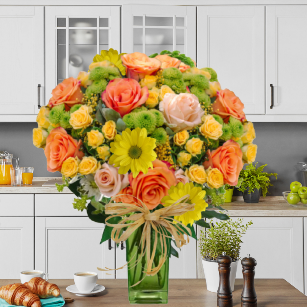 "Peaches and Green™ Bouquet"
