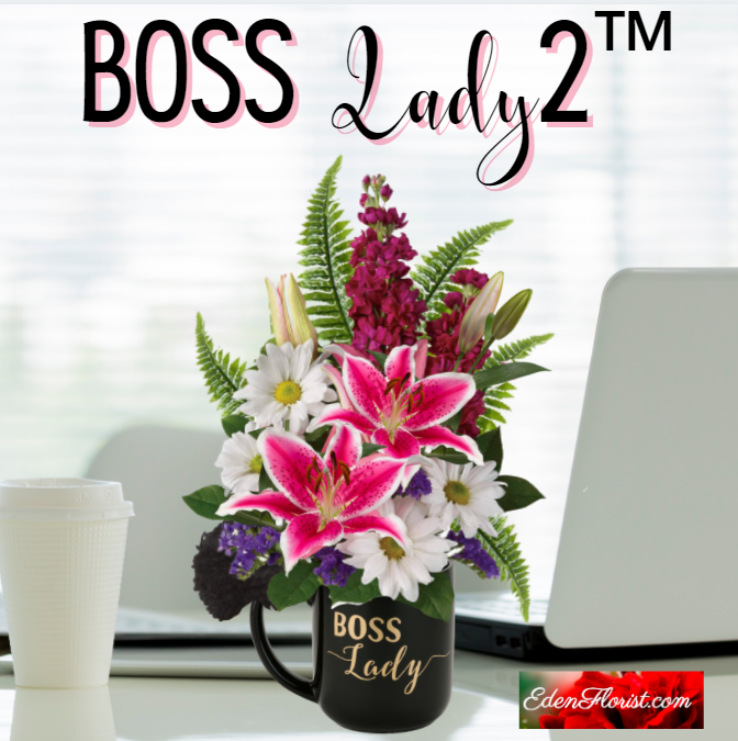 Lady boss 2 bouquet roses, stock and daisies