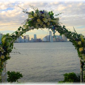 "Celebration of Blues wedding Arch"