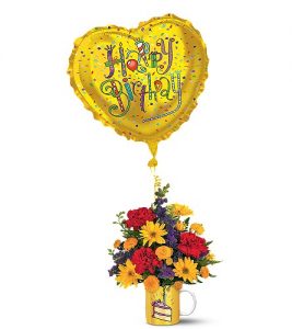 "Surprise Birthday Bouquet with Balloon"