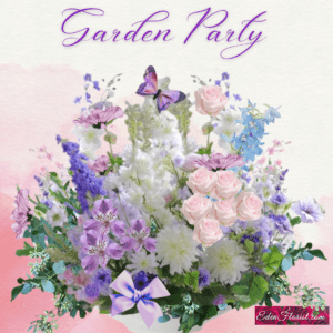 "garden party pastel centerpiece"