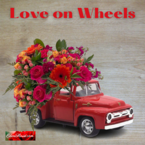 "love on wheels bouquet"